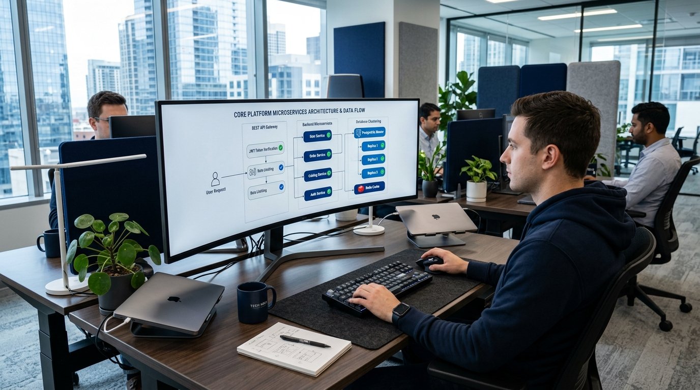 Emperor Smart Solutions Core Platform Microservices Architecture and Data Flow